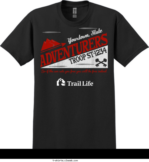 trail-life t-shirt design with 2 ink colors - #SP6338