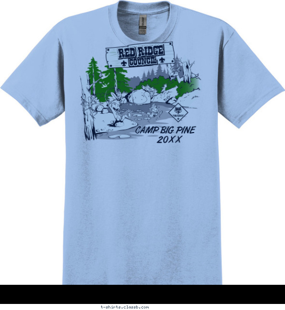 boy-scout-outdoor-adventure-themed-camp t-shirt design with 2 ink colors - #SP6476