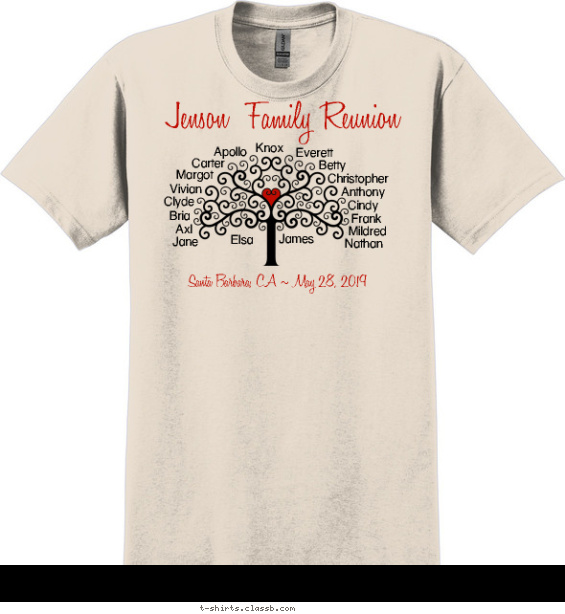 family-reunion t-shirt design with 2 ink colors - #SP6587