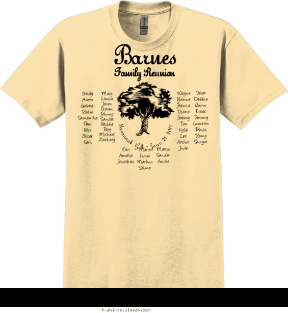 family-reunion t-shirt design with 1 ink color - #SP6588