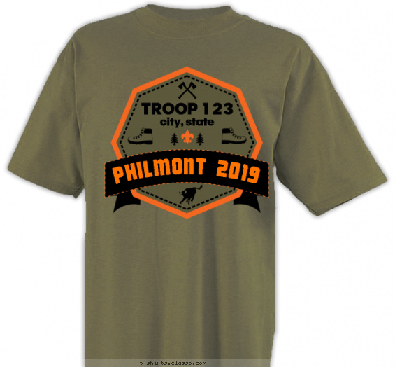 philmont t-shirt design with 2 ink colors - #SP6611