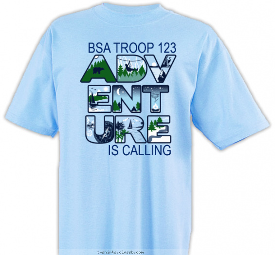 troop t-shirt design with 3 ink colors - #SP6624