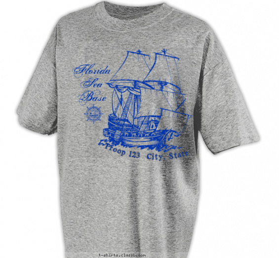 florida-sea-base t-shirt design with 1 ink color - #SP6648