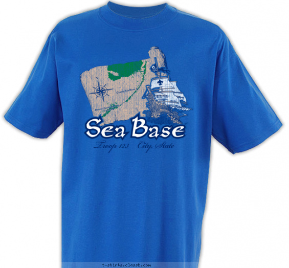 florida-sea-base t-shirt design with 4 ink colors - #SP6655