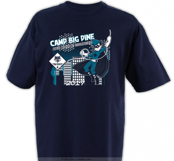 cub-scout-superhero-themed-camp t-shirt design with 2 ink colors - #SP6711