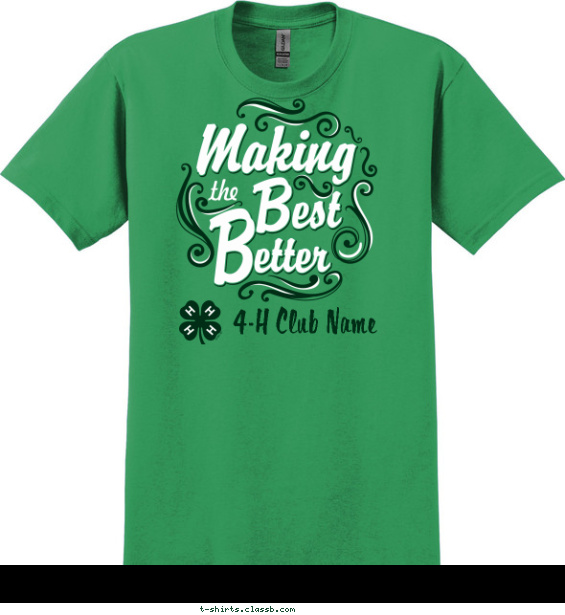 4-h-club t-shirt design with 2 ink colors - #SP6733