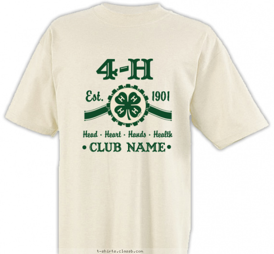 4-h-club t-shirt design with 1 ink color - #SP6734