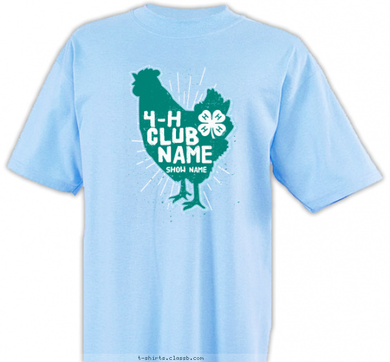 4-h-club t-shirt design with 2 ink colors - #SP6740