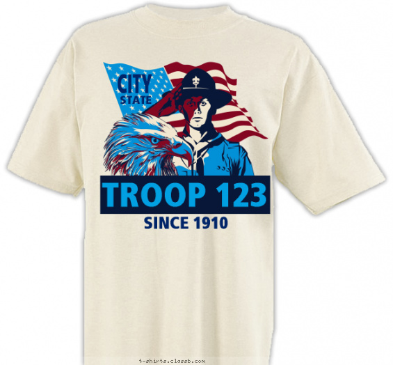 troop t-shirt design with 3 ink colors - #SP6751