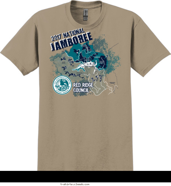 national-jamboree t-shirt design with 3 ink colors - #SP6755