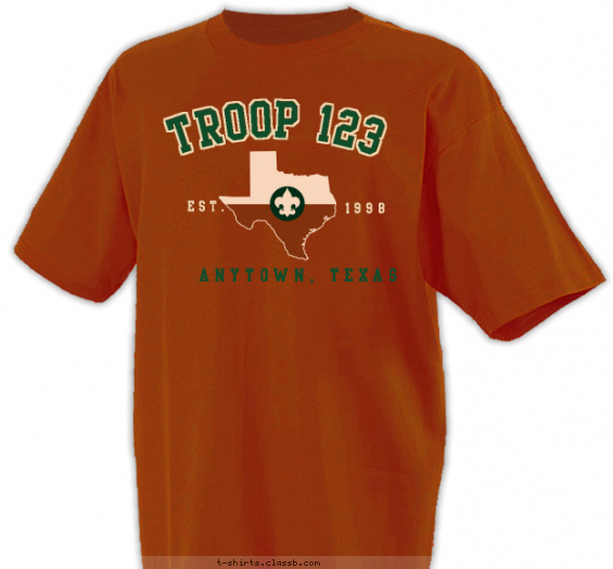 troop t-shirt design with 2 ink colors - #SP6799