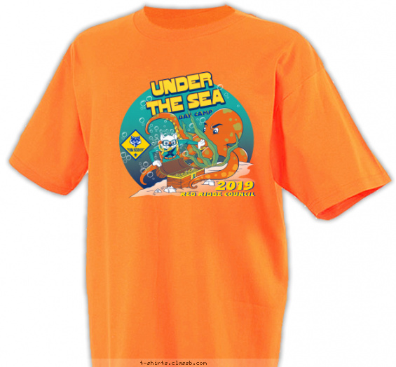 cub-scout-under-the-sea-themed-camp t-shirt design with 4 ink colors - #SP7069