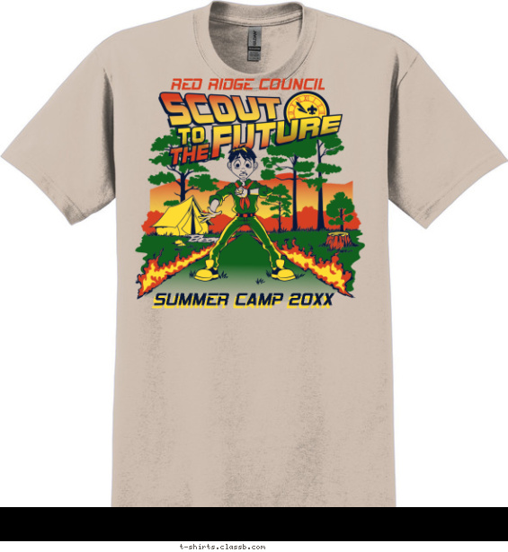 boy-scout-outdoor-adventure-themed-camp t-shirt design with 4 ink colors - #SP7073