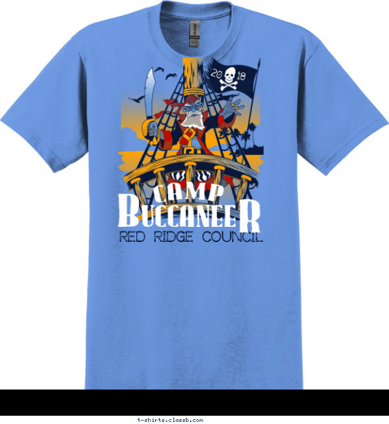 boy-scout-pirate-themed-camp t-shirt design with 4 ink colors - #SP7074