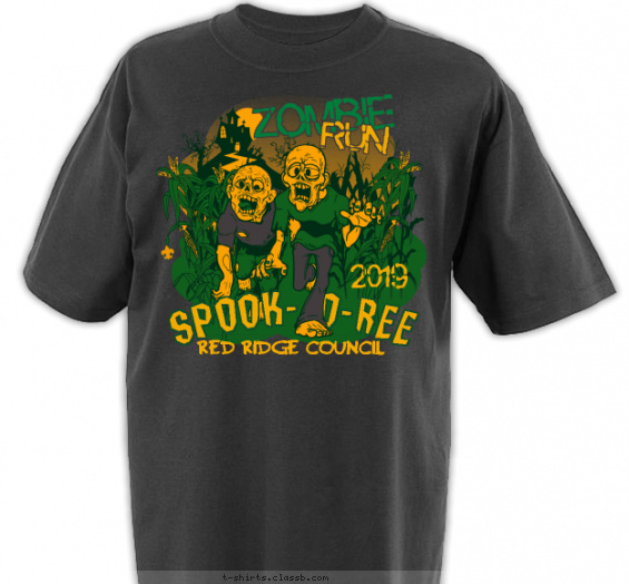 boy-scout-spooky-themed-camp t-shirt design with 3 ink colors - #SP7077