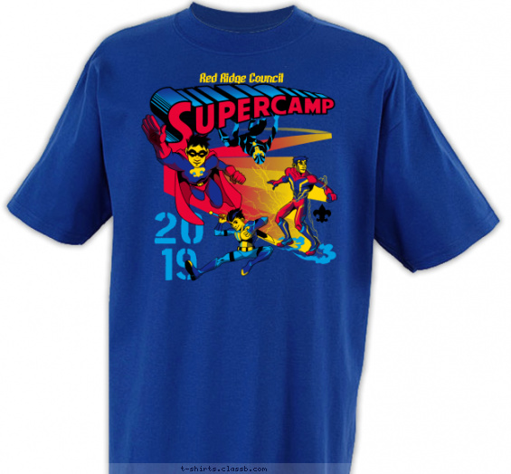 boy-scout-superhero-themed-camp t-shirt design with 4 ink colors - #SP7079