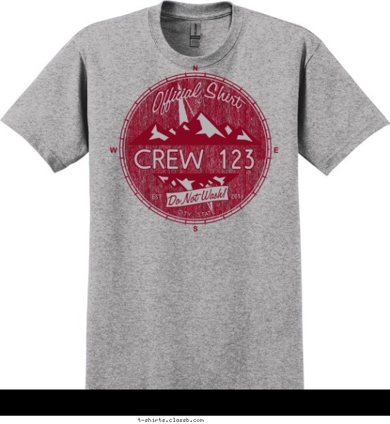 venturing-crew t-shirt design with 1 ink color - #SP7214