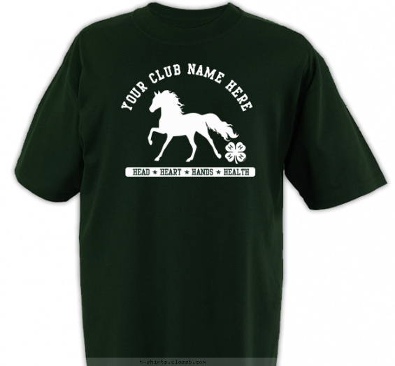 4-h-horse-clubs t-shirt design with 1 ink color - #SP7548