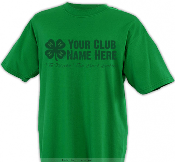 4-h-club t-shirt design with 1 ink color - #SP7553