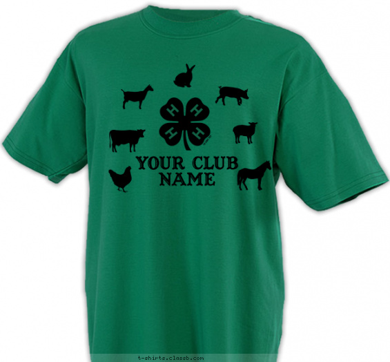 4-h-club t-shirt design with 1 ink color - #SP7556