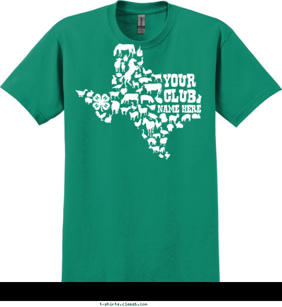 4-h-club t-shirt design with 1 ink color - #SP7592