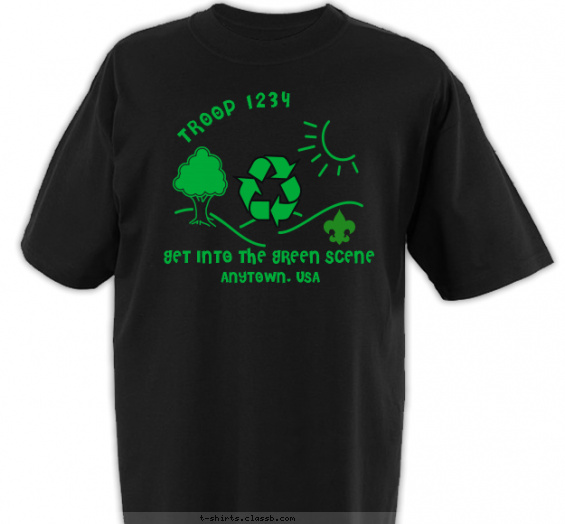 scout-bsa-troop-girl t-shirt design with 1 ink color - #SP8078