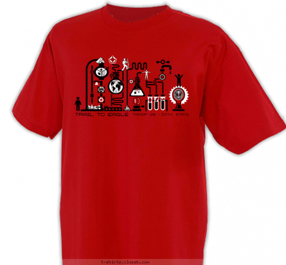 troop t-shirt design with 2 ink colors - #SP848