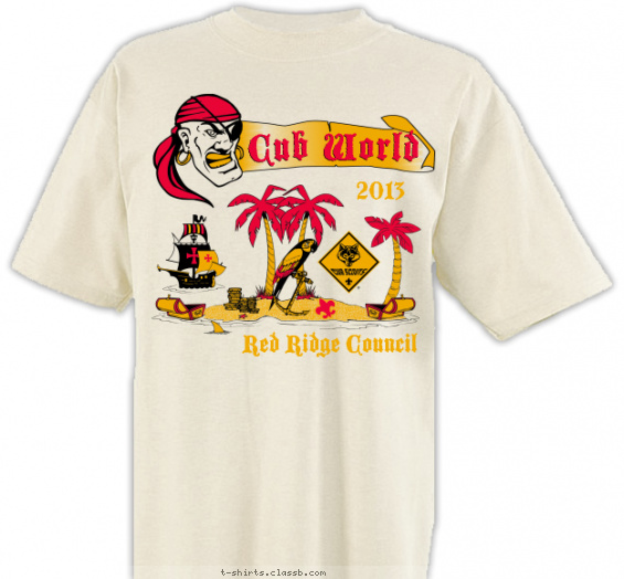 cub-scout-pirate-themed-camp t-shirt design with 3 ink colors - #SP852