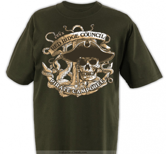 boy-scout-pirate-themed-camp t-shirt design with 2 ink colors - #SP8523