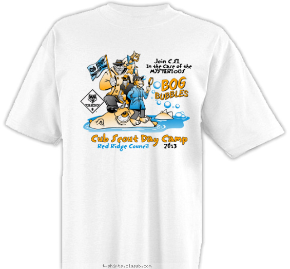 cub-scout-csi-themed-camp t-shirt design with 3 ink colors - #SP856