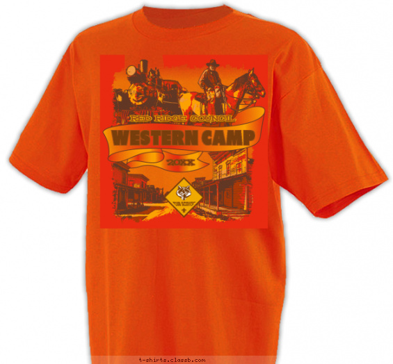 cub-scout-western-themed-camp t-shirt design with 4 ink colors - #SP8582