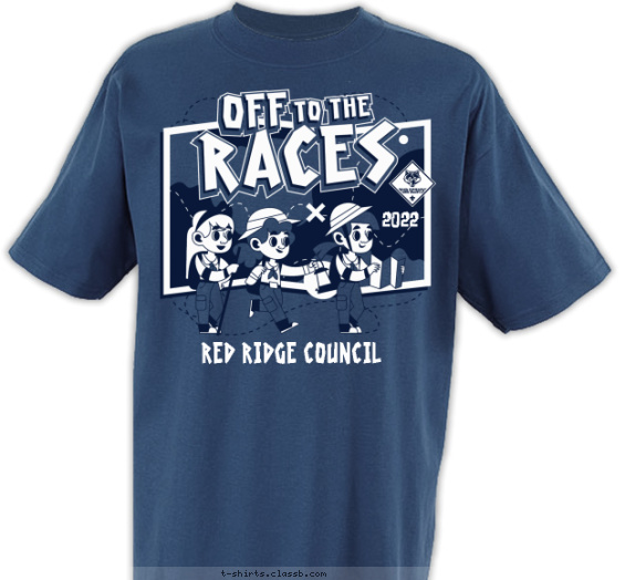 scout-off-to-the-races-camp t-shirt design with 2 ink colors - #SP8615