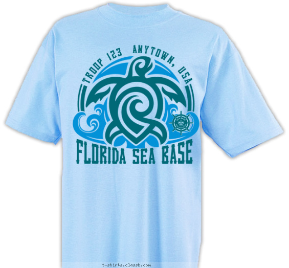 florida-sea-base t-shirt design with 2 ink colors - #SP8654