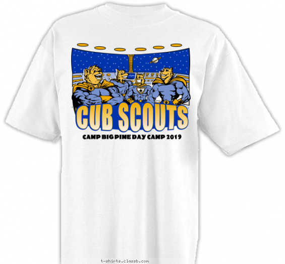 cub-scout-space-themed-camp t-shirt design with 3 ink colors - #SP869