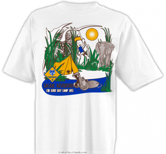 cub-scout-safari-themed-camp t-shirt design with 4 ink colors - #SP879