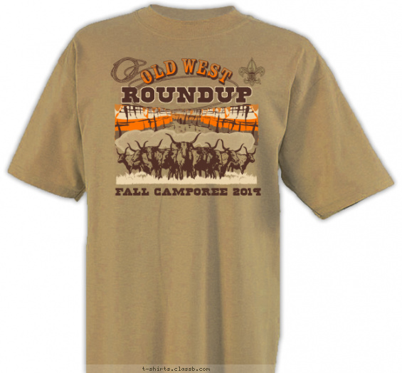 boy-scout-western-themed-camp t-shirt design with 3 ink colors - #SP897
