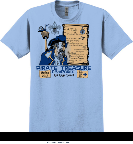 boy-scout-pirate-themed-camp t-shirt design with 3 ink colors - #SP909