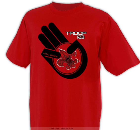 troop t-shirt design with 2 ink colors - #SP951