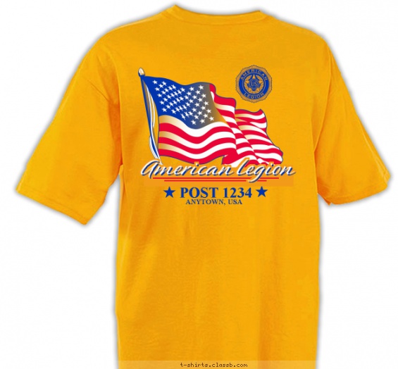 American Legion Eagle Head T-shirt Design on Back