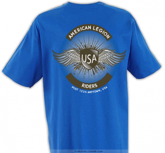 American Legion 2 Star T-shirt Design on Back