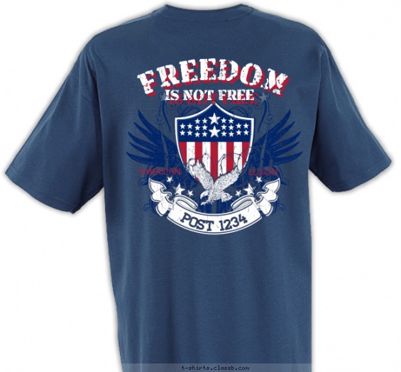 Freedom is Not Free T-shirt Design on Back