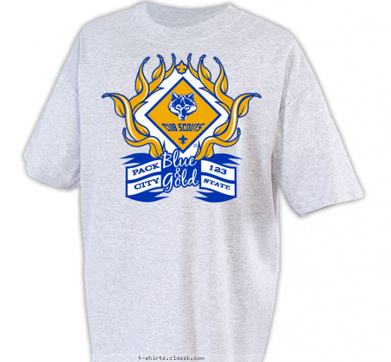Cub Scout Blue and Gold Banquet Design » SP2159 Blue and Gold Pack Shirt