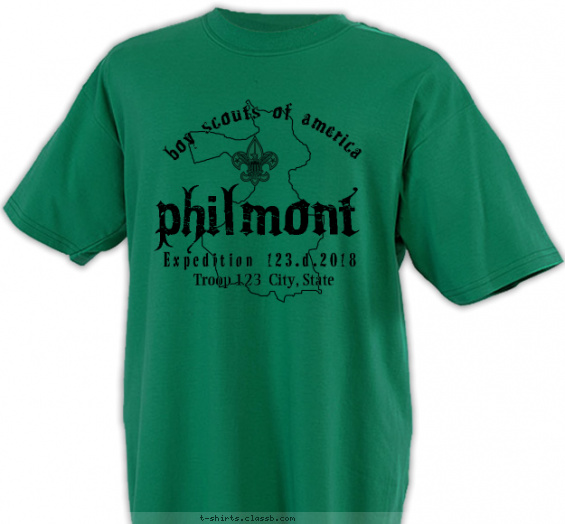 Philmont / High Adventure Design » SP2617 BSA Philmont Simple Map Shirt